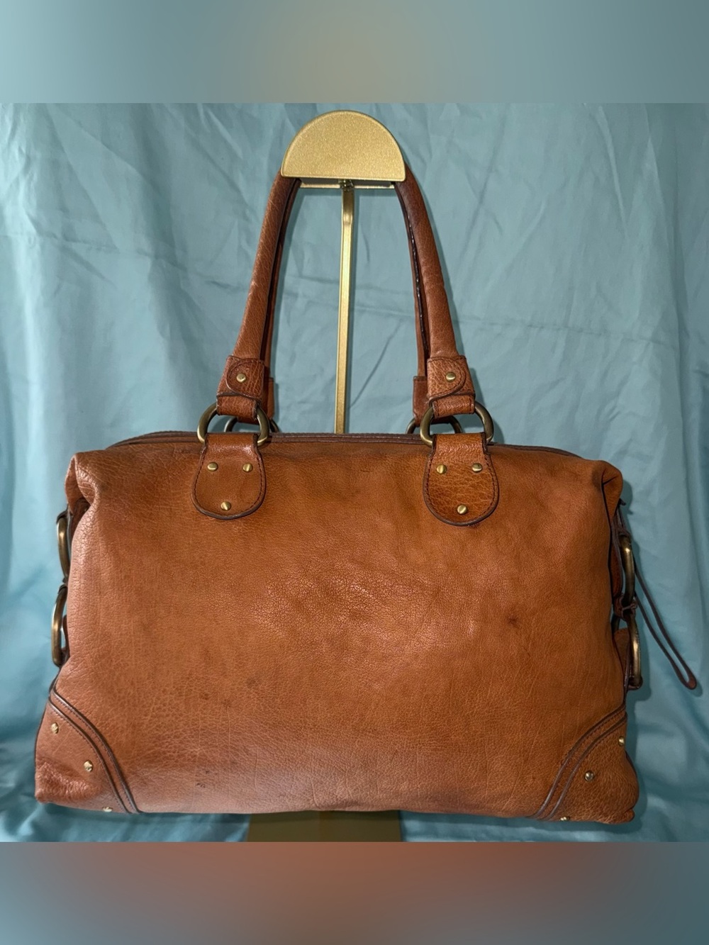 Bally Brownish Red Leather Shoulder Bag with Charm Accents - Picture 2 of 16